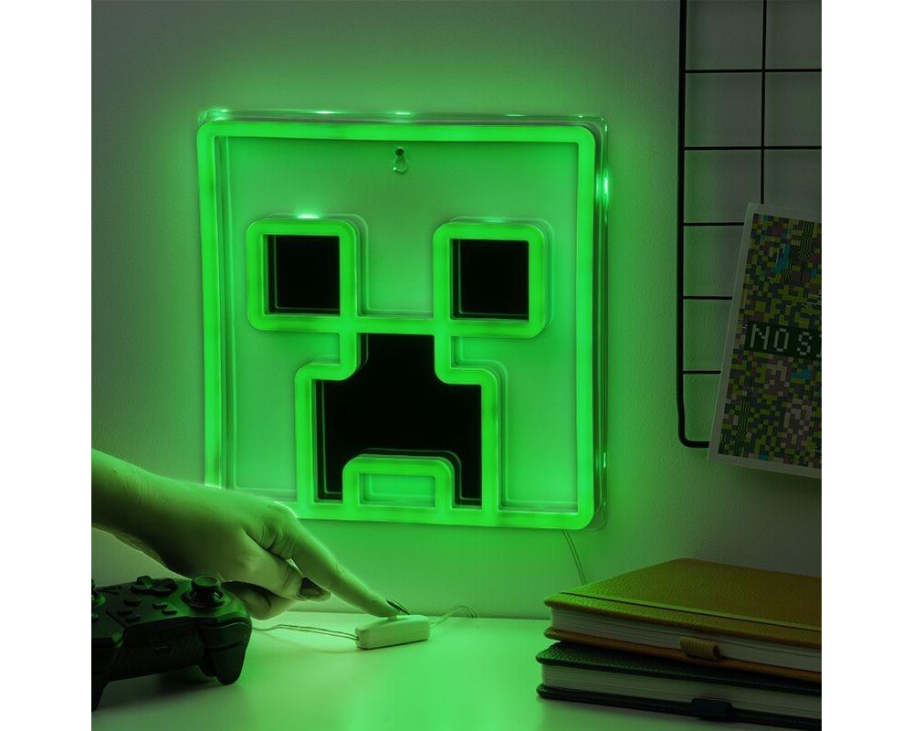 Аксесоар Лампа Paladone: Minecraft - Creeper Wall Mountable LED Neon Light, PP14020MCFVN 5