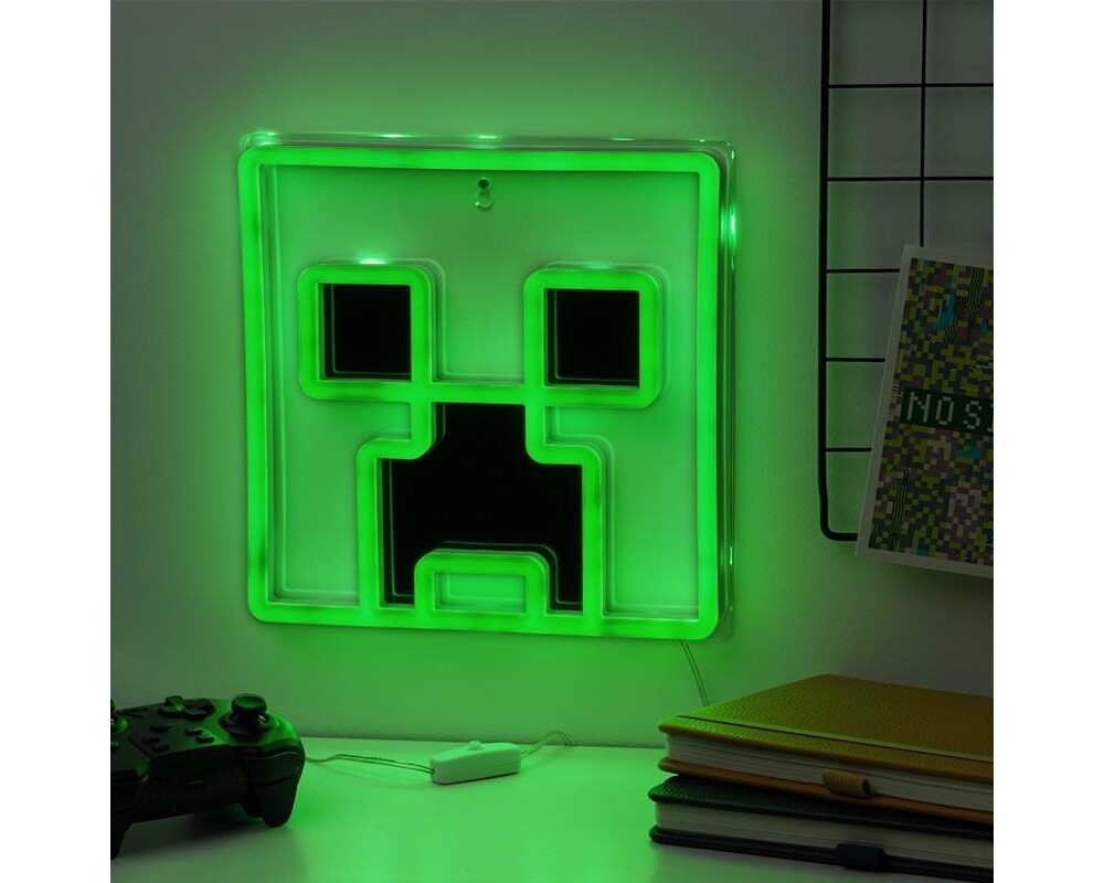 Аксесоар Лампа Paladone: Minecraft - Creeper Wall Mountable LED Neon Light, PP14020MCFVN 4