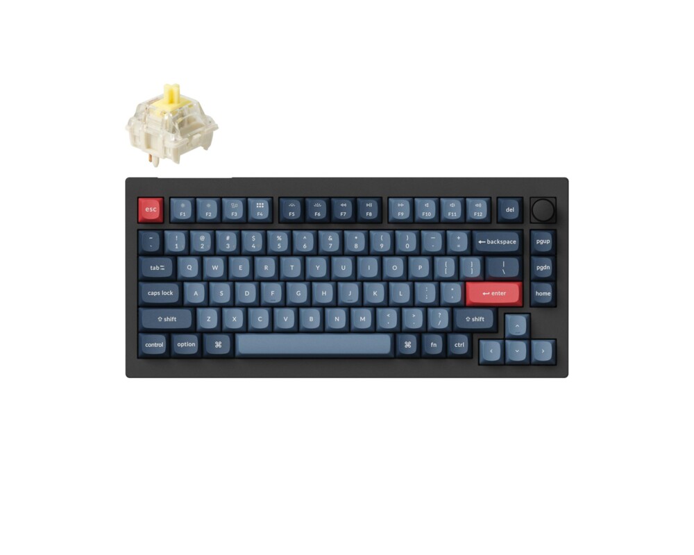 Клавиатура Механична клавиатура Keychron V1 MAX QMK 75% Carbon Black - Wireless