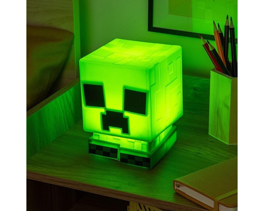 Аксесоар Лампа Paladone: Minecraft - Creeper SquishyGlo Silicone Light Rechargeable, PP14710MCF 5