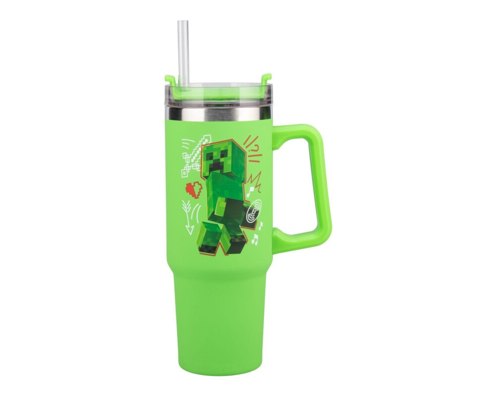 Аксесоар Чаша Paladone: Minecraft - Green 900ml Multiway Travel Cup Stra, PP14600MCF