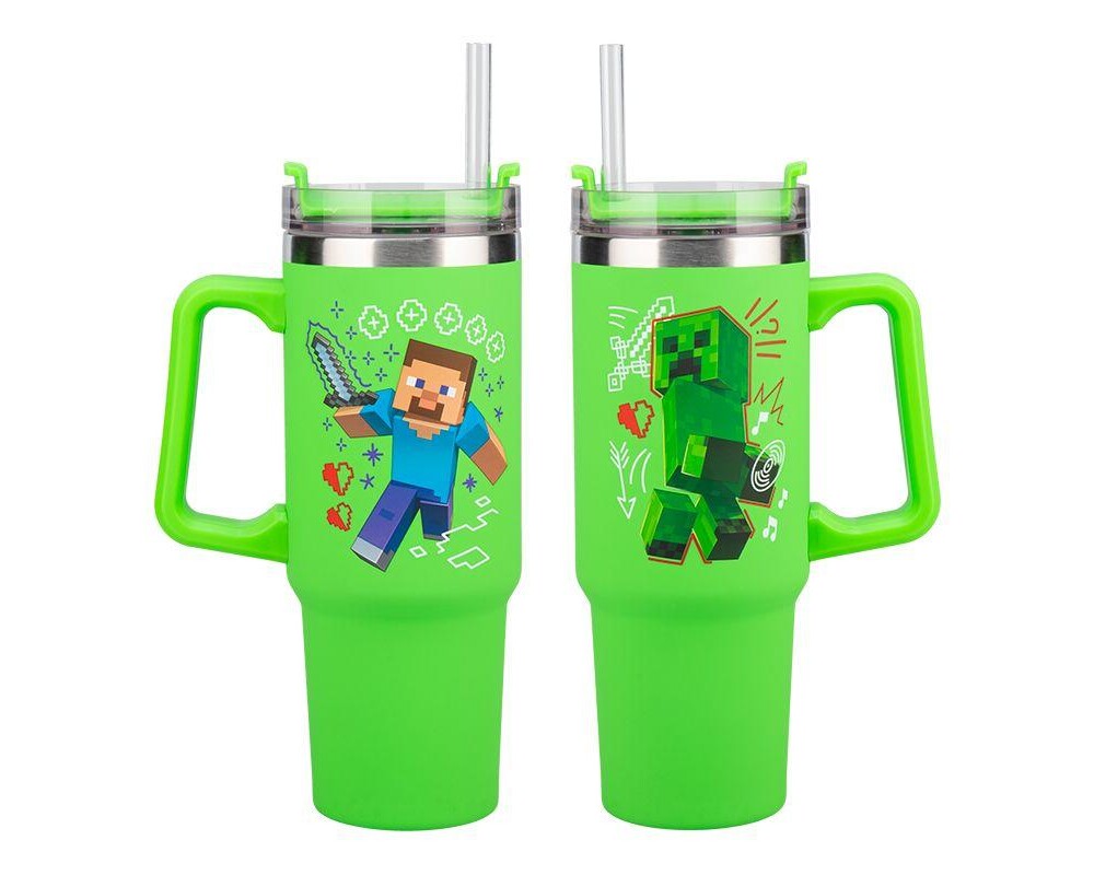 Аксесоар Чаша Paladone: Minecraft - Green 900ml Multiway Travel Cup Stra, PP14600MCF 3