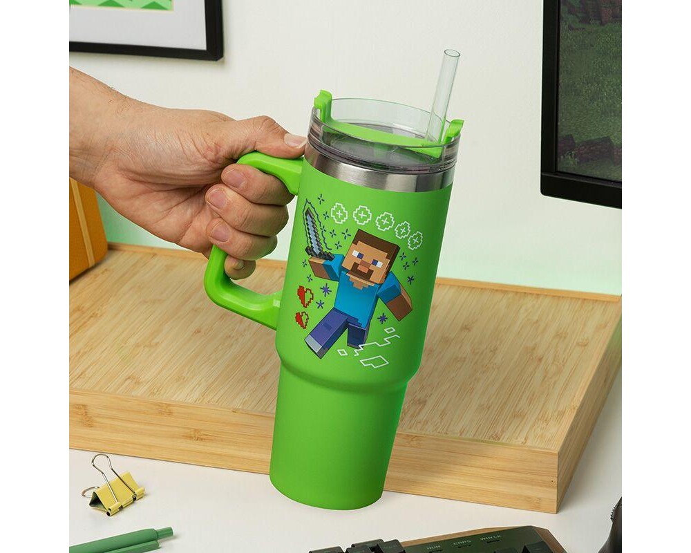 Аксесоар Чаша Paladone: Minecraft - Green 900ml Multiway Travel Cup Stra, PP14600MCF 5