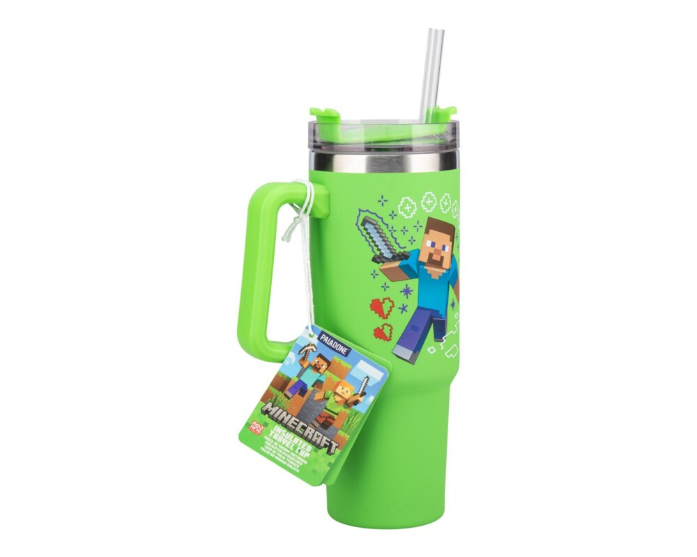 Аксесоар Чаша Paladone: Minecraft - Green 900ml Multiway Travel Cup Stra, PP14600MCF 2