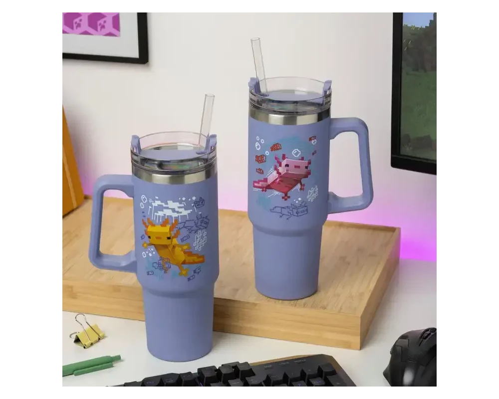 Аксесоар Чаша Paladone: Minecraft - Purple 900ml Multiway Travel Cup Straw,  PP14948MCF 4