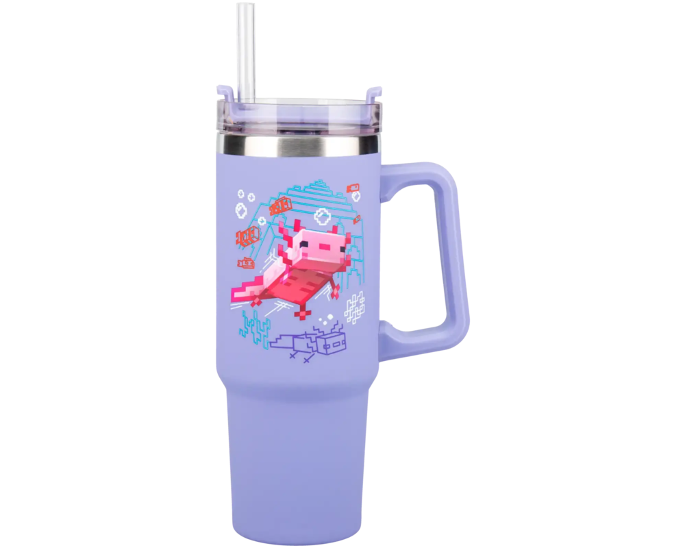 Аксесоар Чаша Paladone: Minecraft - Purple 900ml Multiway Travel Cup Straw,  PP14948MCF 5
