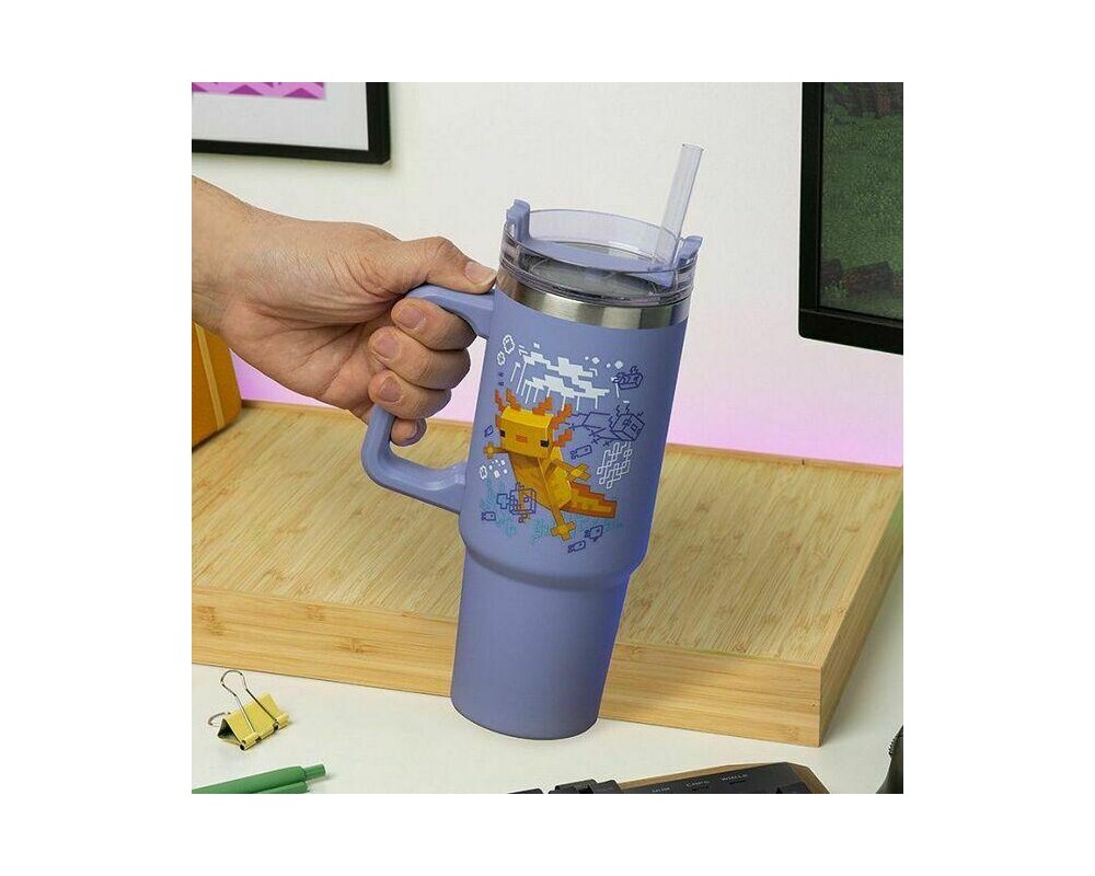 Аксесоар Чаша Paladone: Minecraft - Purple 900ml Multiway Travel Cup Straw,  PP14948MCF 3