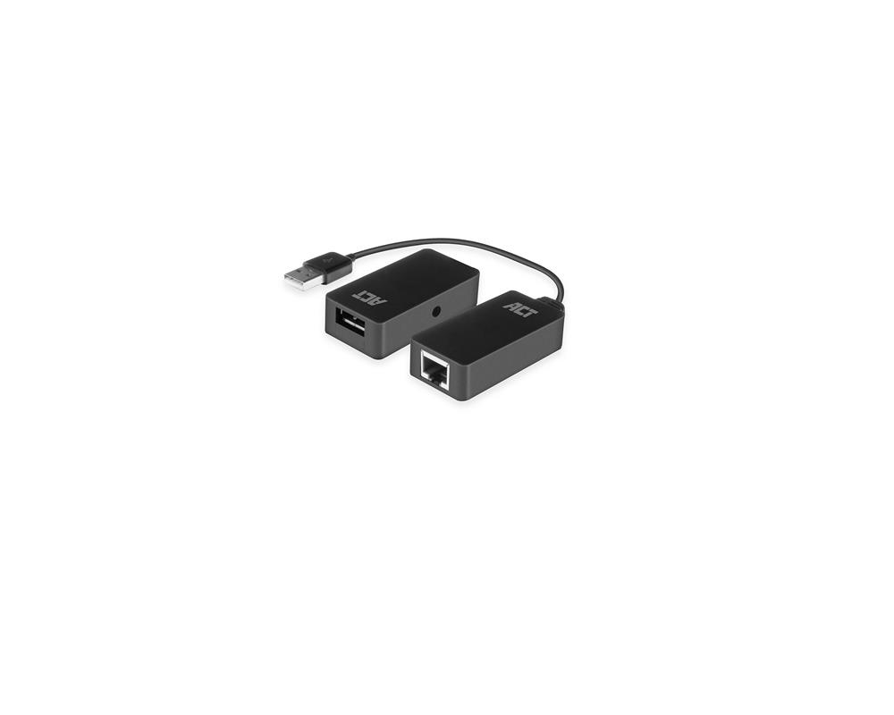 Адаптери Активен USB удължител ACT AC6063, USB 2.0, UTP до 50 метра, 480 Mbps, Предавателен модул, Приемник и захранващ адаптер 4