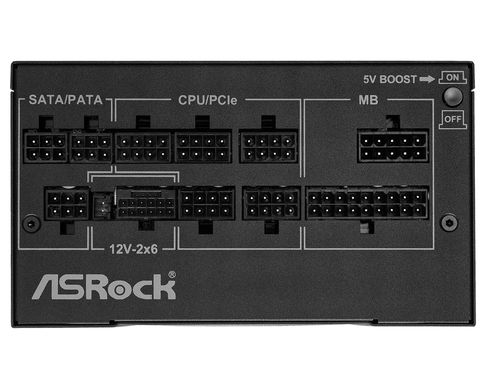 Захранване ASRock Phantom Gaming 1000W 80+ Gold, PCIe 5.1 2