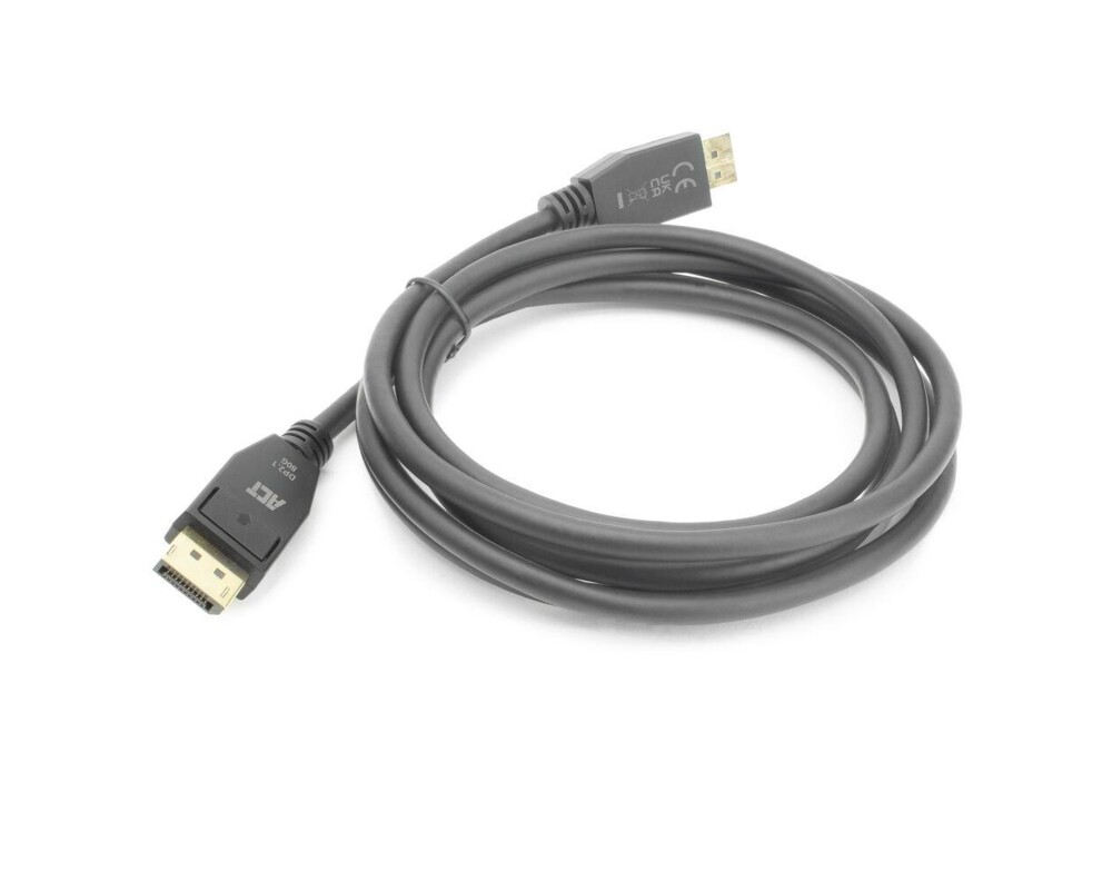 Кабел ACT Кабел Display port 2.1 мъжко-мъжко,8К@60Hz,4k@240Hz, 2м, черен 3