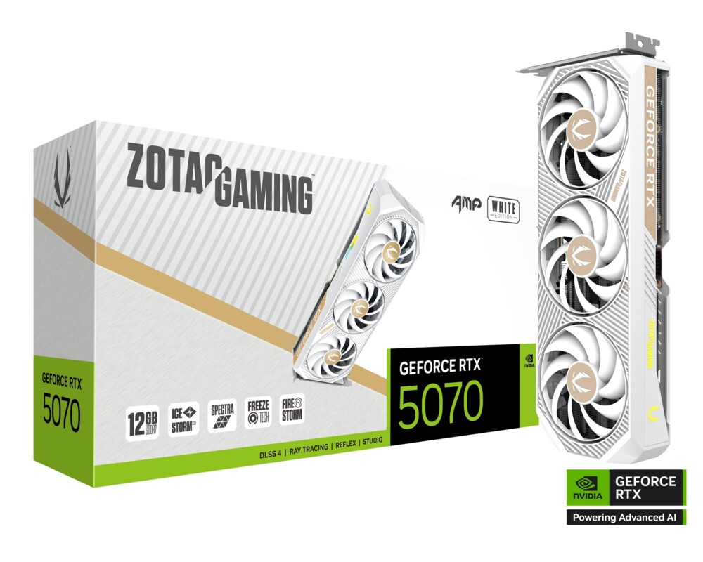 Видеокарта ZOTAC GAMING RTX 5070 AMP White Edition 12GB GDDR7 7