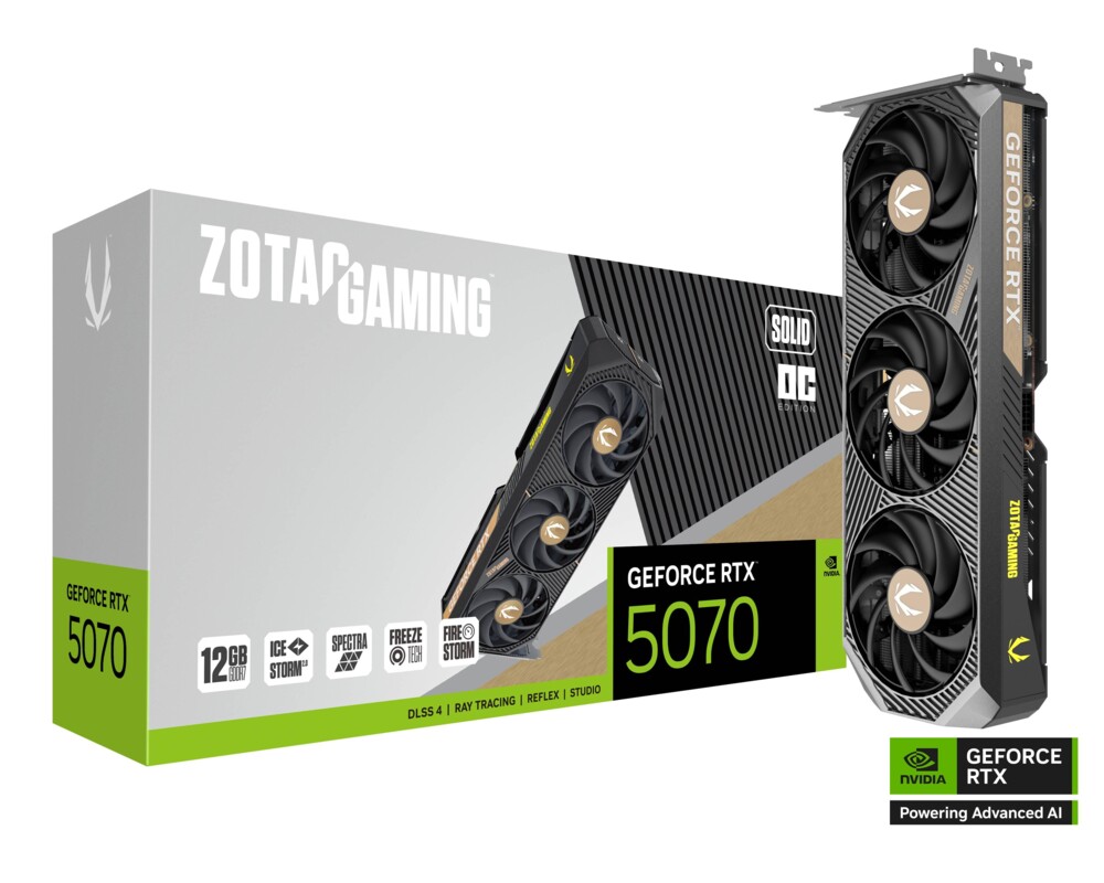 Видеокарта ZOTAC GAMING RTX 5070 Solid OC 12GB GDDR7 7