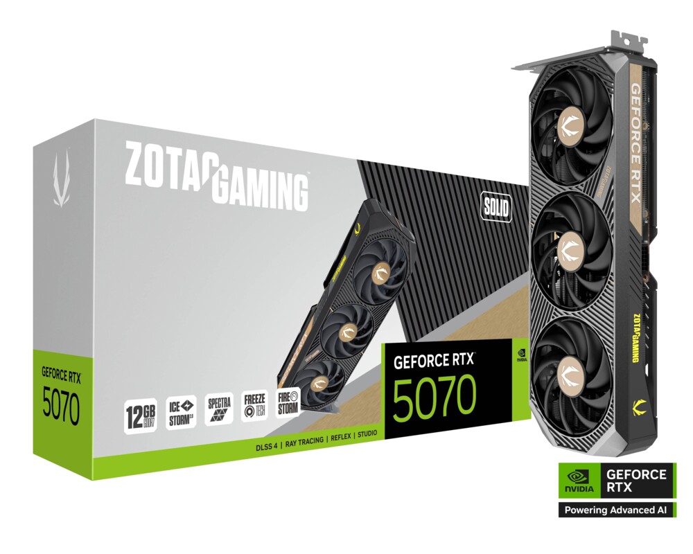 Видеокарта ZOTAC GAMING RTX 5070 Solid 12GB GDDR7 7