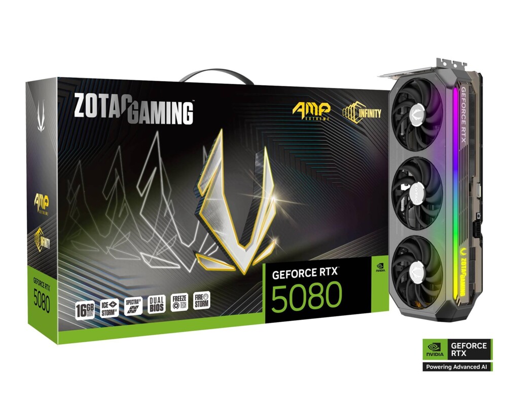Видеокарта ZOTAC GAMING RTX 5080 AMP Extreme Infinity 16GB GDDR7 7