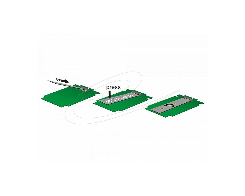 Адаптери Delock 62517, интерфейсен ключ M.2 2260 B+M към Sata 7 Pin 3