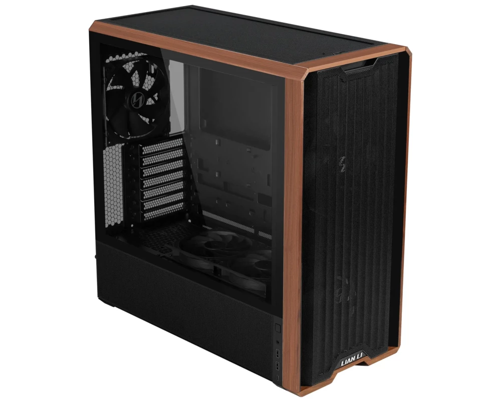 Кутия Lian-Li LANCOOL 217 Mid-Tower, Tempered Glass, Wood-Black 2
