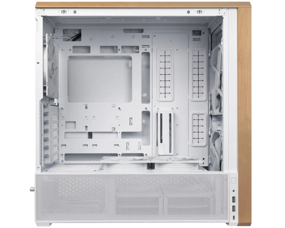 Кутия Lian-Li LANCOOL 217 Mid-Tower, Tempered Glass, Wood-White 5