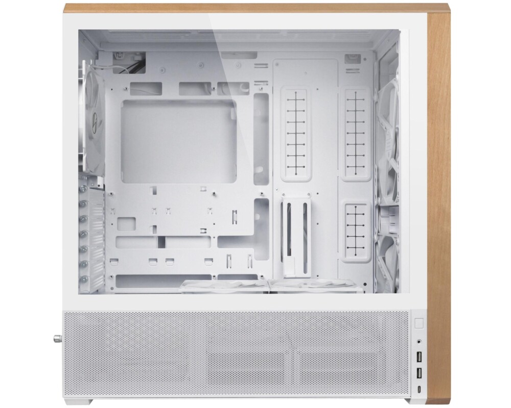 Кутия Lian-Li LANCOOL 217 Mid-Tower, Tempered Glass, Wood-White 4