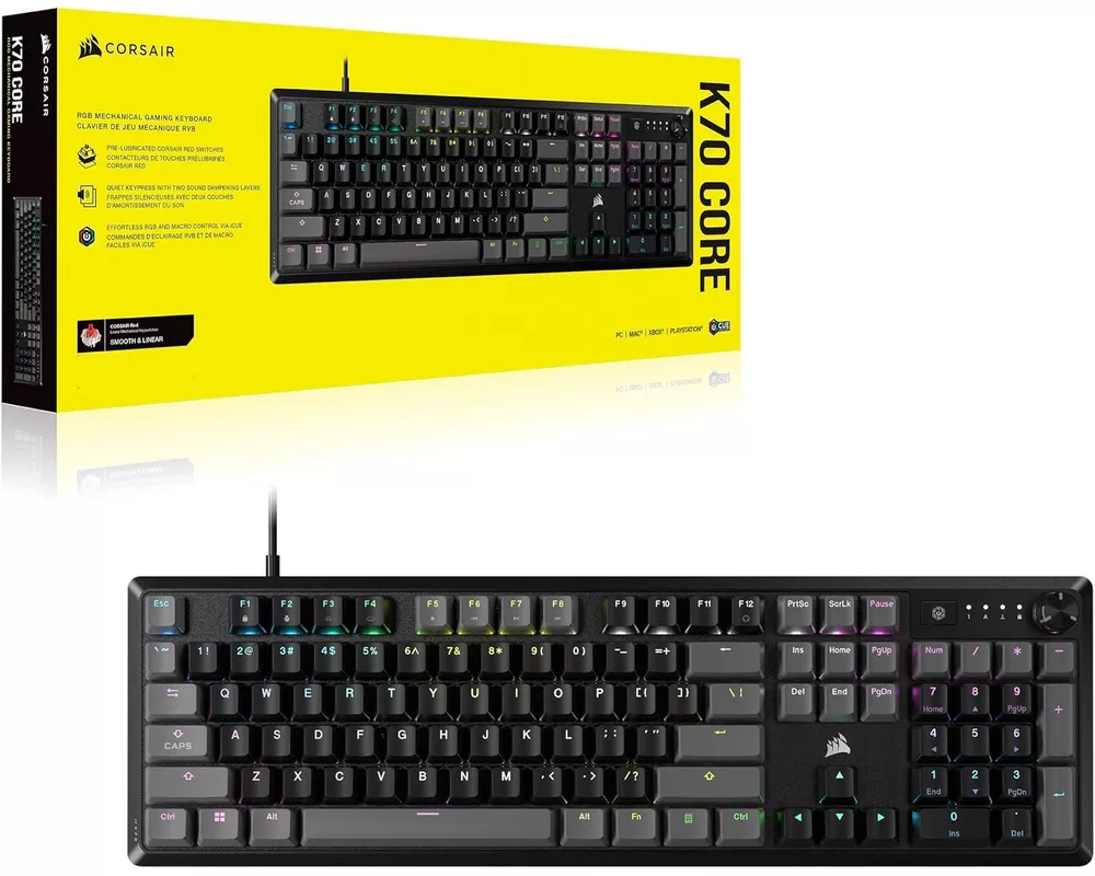 Клавиатура Corsair K70 CORE RGB Mechanical Gaming Keyboard - Carbon Gray 8