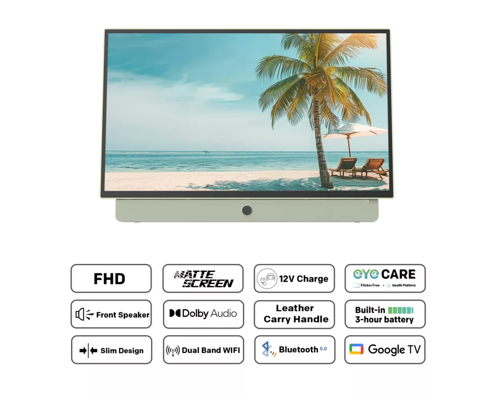 Телевизор METZ Портативен телевизор 24" LED FHD(1920x1080) GoogleTV, HDR10, зелен 6