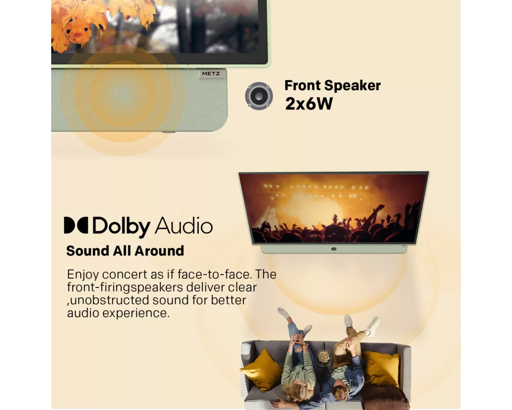 Телевизор METZ Портативен телевизор 24" LED FHD(1920x1080) GoogleTV, HDR10, зелен 9