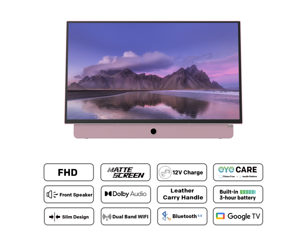 Телевизор METZ Портативен телевизор 24" LED FHD(1920x1080) GoogleTV, HDR10, розов 12