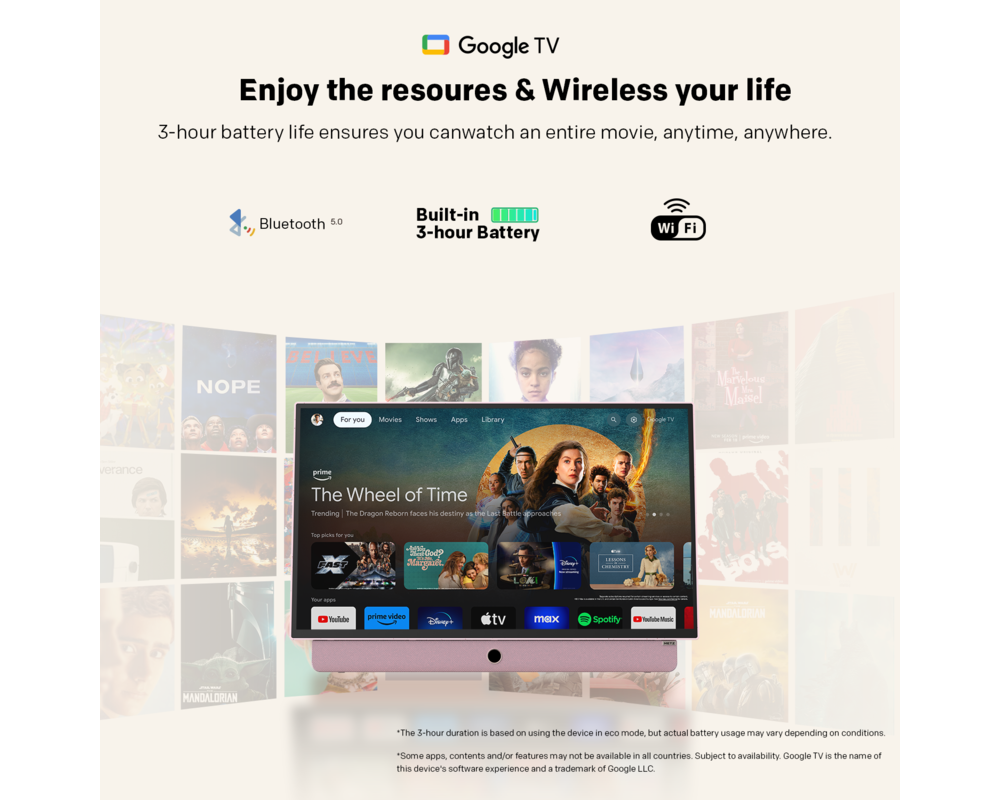 Телевизор METZ Портативен телевизор 24" LED FHD(1920x1080) GoogleTV, HDR10, розов 16