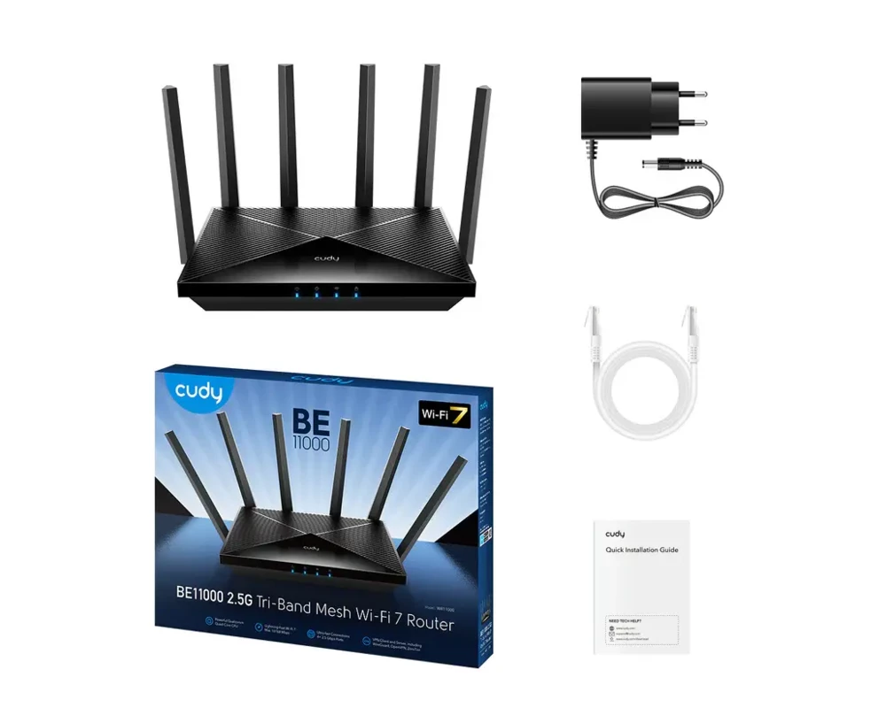 Рутер Cudy BE6500 двубандов Wi-Fi 7, 1x2.5Gbps WAN порт,4x10/100/1000, 6x5dBi антени 3