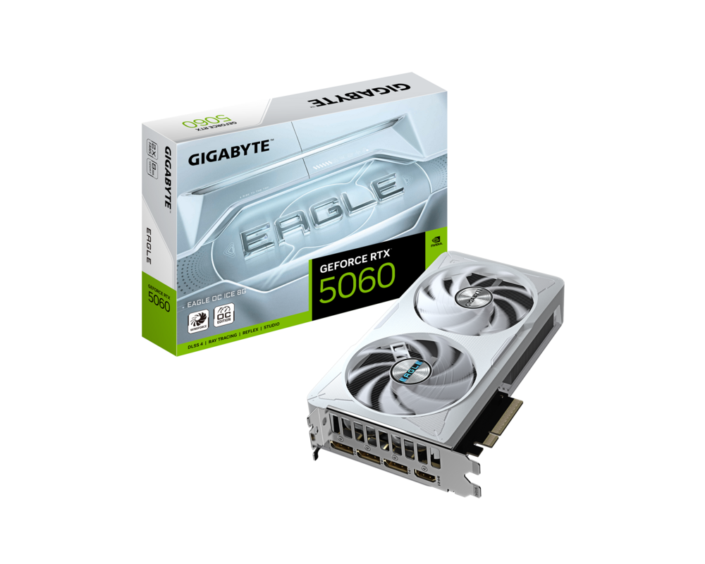 Видеокарта GIGABYTE RTX 5060 EAGLE OC ICE 8GB GDDR7 9