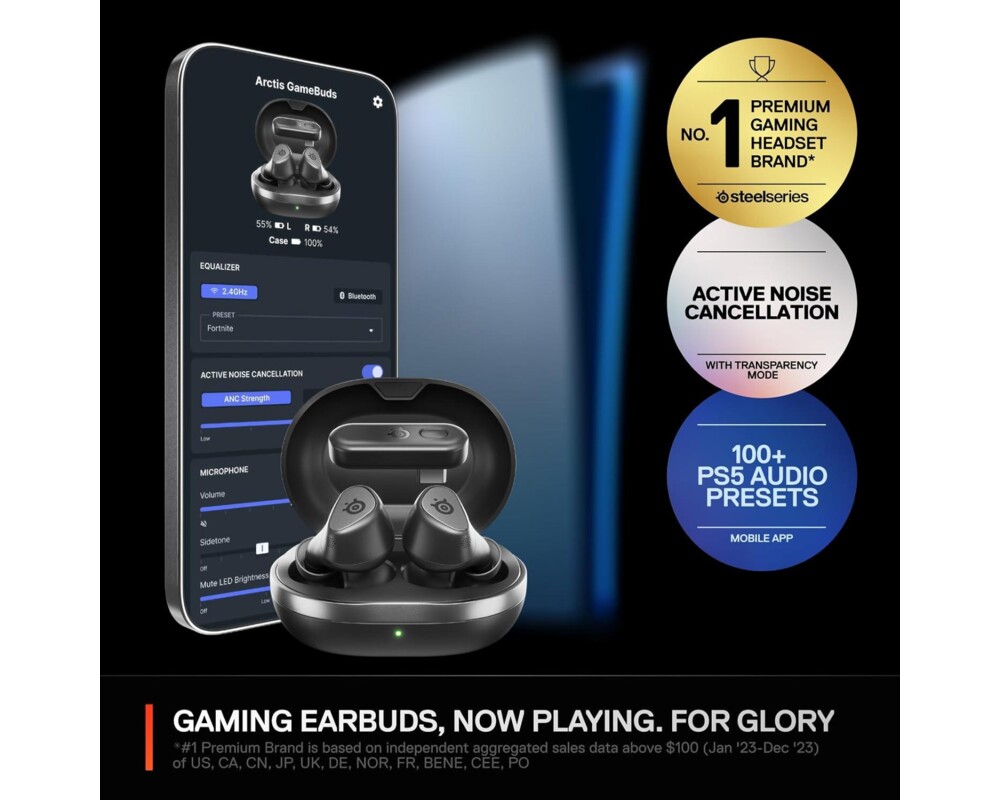 Слушалки Безжични слушалки с микрофон SteelSeries Arctis GameBuds - Black 7