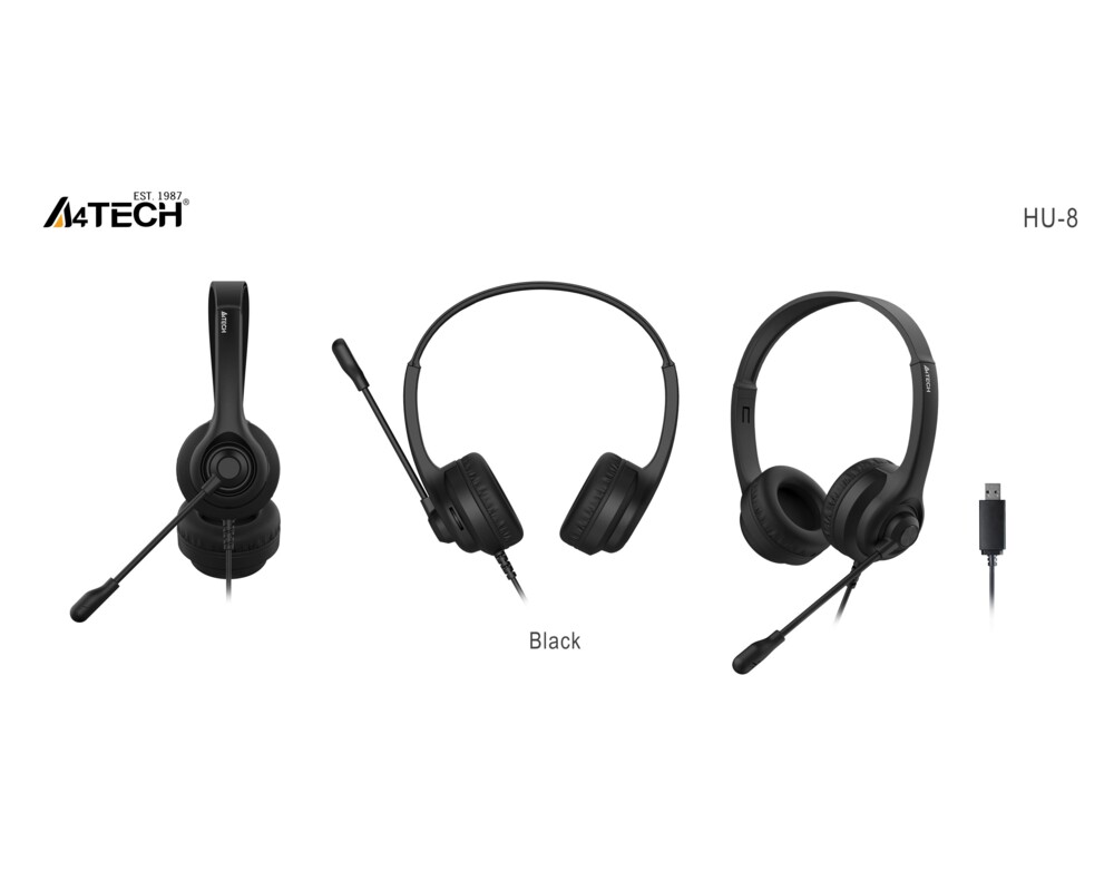 Слушалки А4tech HU-8 Слушалки с микрофон, USB, въртящ се микрофон 2