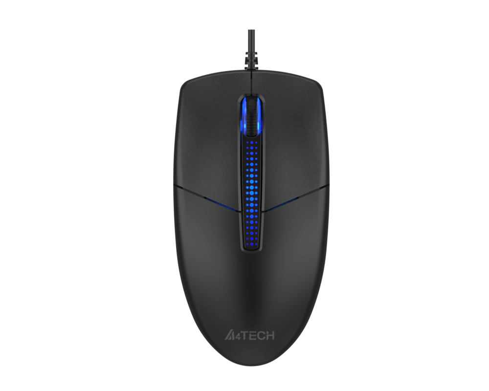 Мишка A4tech Illuminate N530S Жична безшумна мишкa черна, 1200 dpi