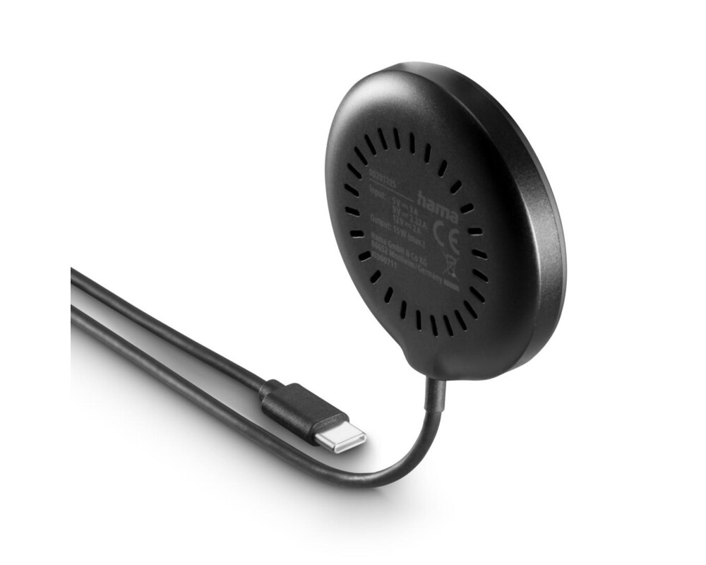 Зарядно HAMA Безжично  Qi2, 15 W, черно, за Apple 16