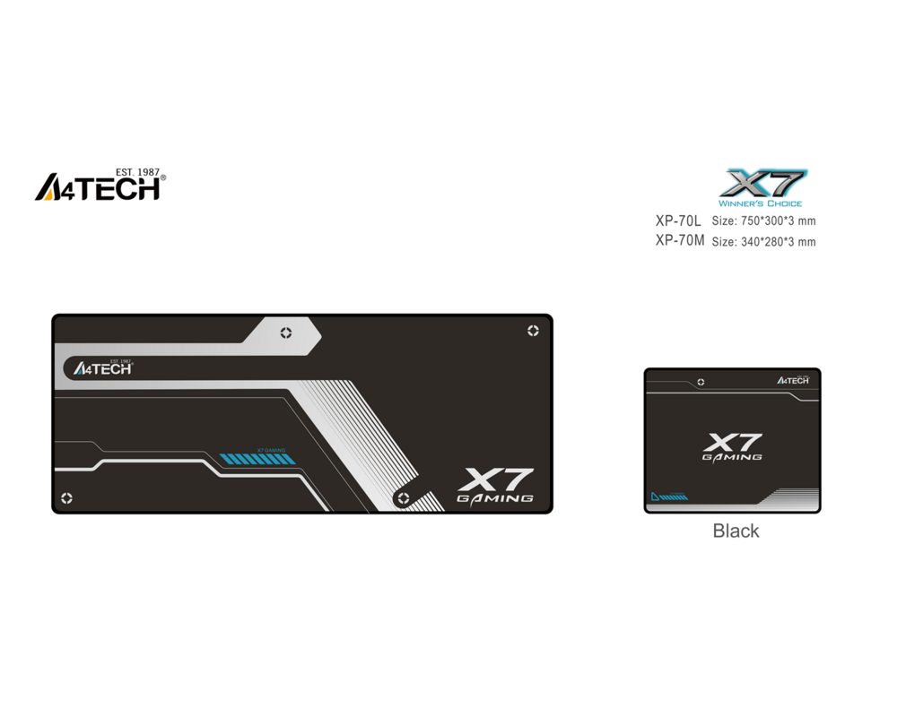 Пад за мишка A4Tech X6 Геймърски за мишка XP-70L, размер, 750 x 300 x 3mm 3