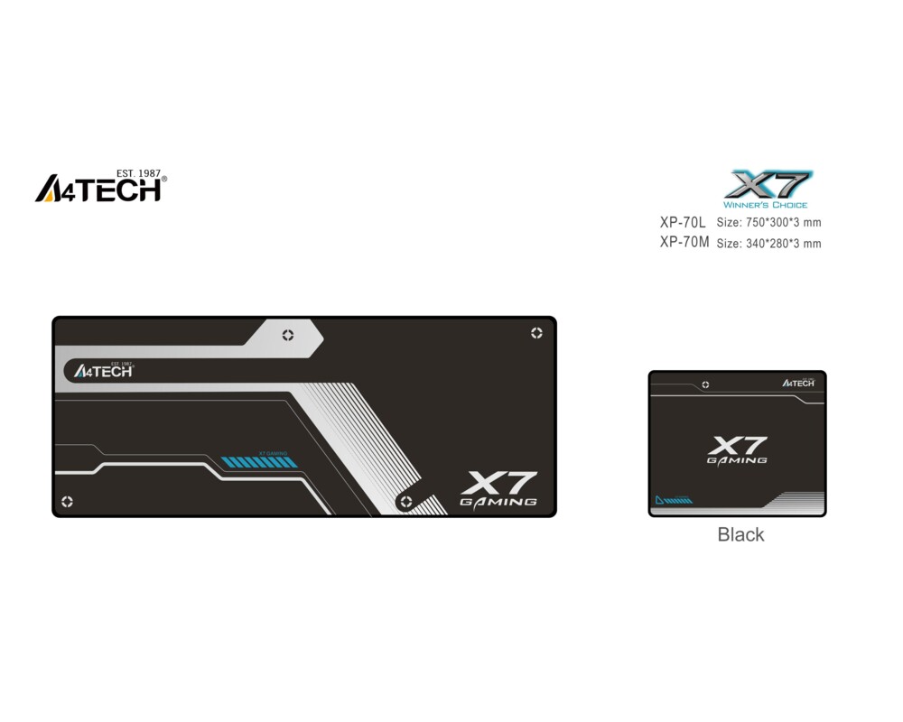 Пад за мишка A4Tech X6 Геймърски за мишка XP-70L, размер, 750 x 300 x 3mm 4