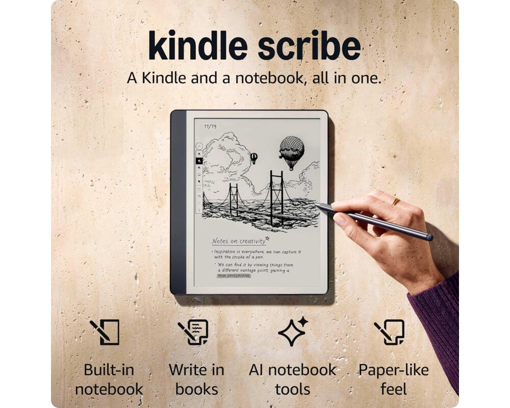 Електронна книга Amazon Kindle Scribe (2024) 64GB - 10.2" - с Premium Pen, тъмно сив 3