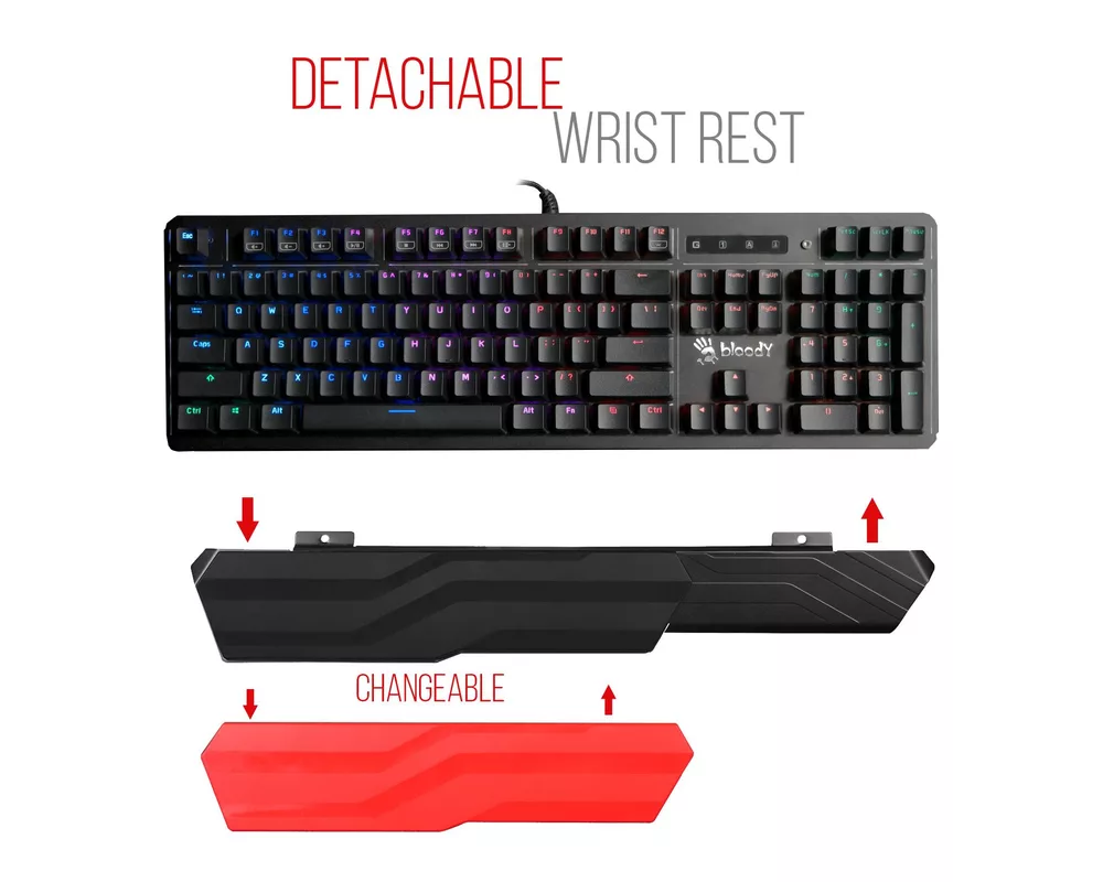 Клавиатура A4tech Bloody B975 Геймърска механична клавиатура, Brown switch 4