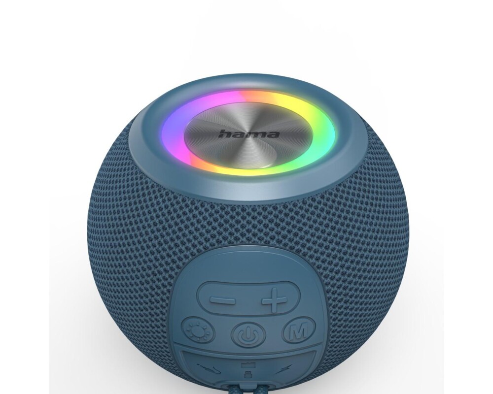Тонколони HAMA Блутут колонка "Ball Shape Speaker", 5 светлинни режима, 5W, синя 6