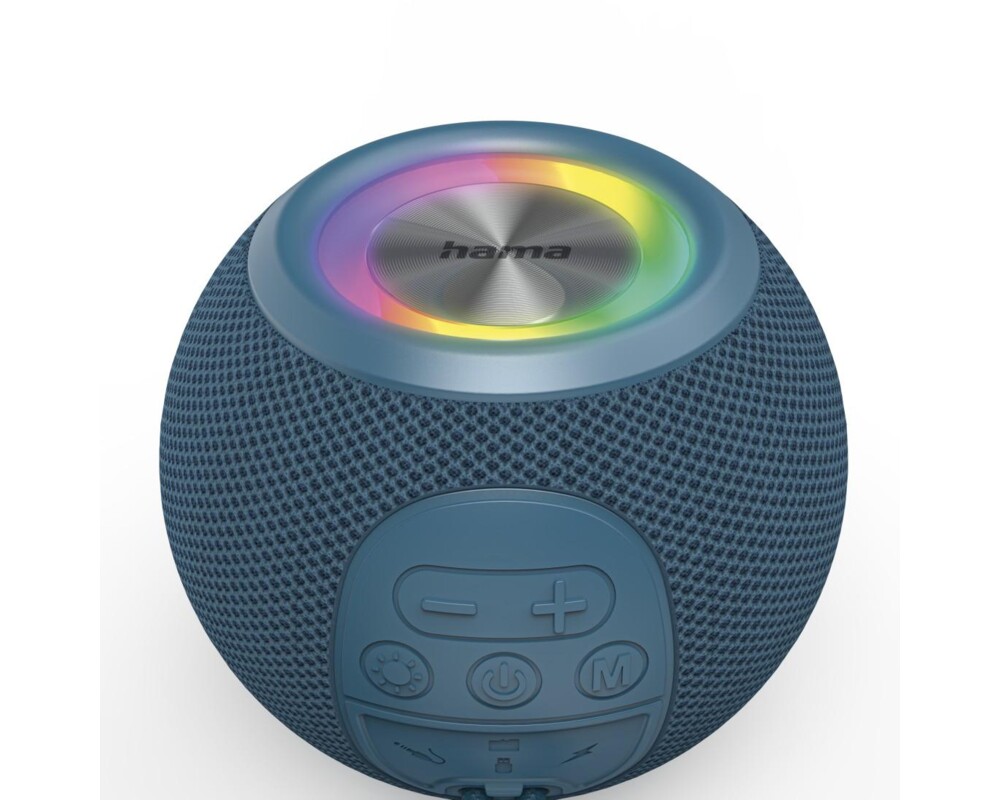 Тонколони HAMA Блутут колонка "Ball Shape Speaker", 5 светлинни режима, 5W, синя 10