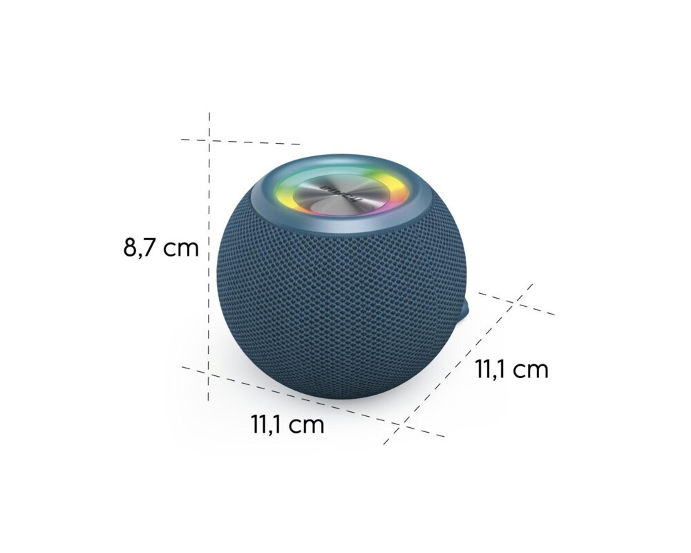 Тонколони HAMA Блутут колонка "Ball Shape Speaker", 5 светлинни режима, 5W, синя 12
