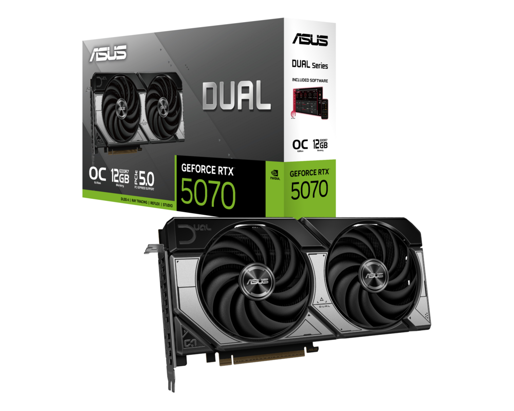 Видеокарта ASUS DUAL RTX 5070 OC 12GB GDDR7 16