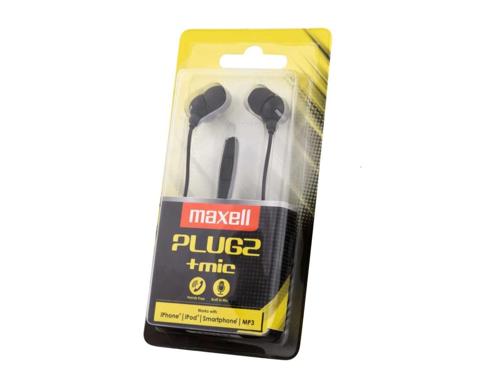 Слушалки с микрофон MAXELL PLUGZ черна 2