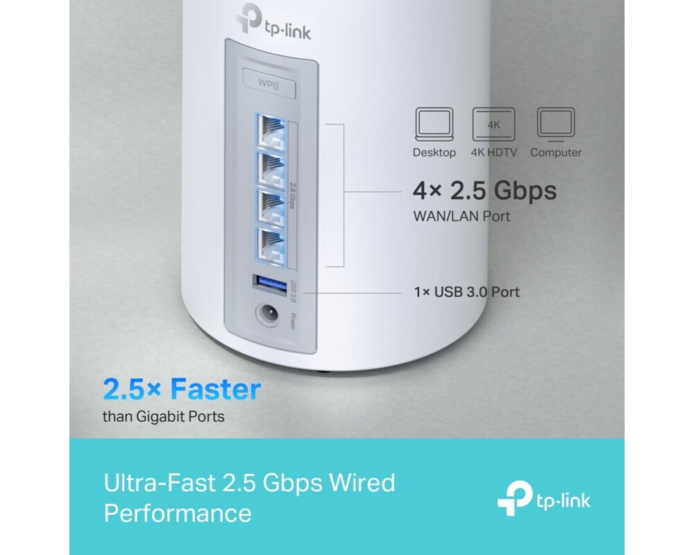 Рутер Меш система TP-Link Deco BE65 Wi-Fi 7 BE9300 - 3бр 5