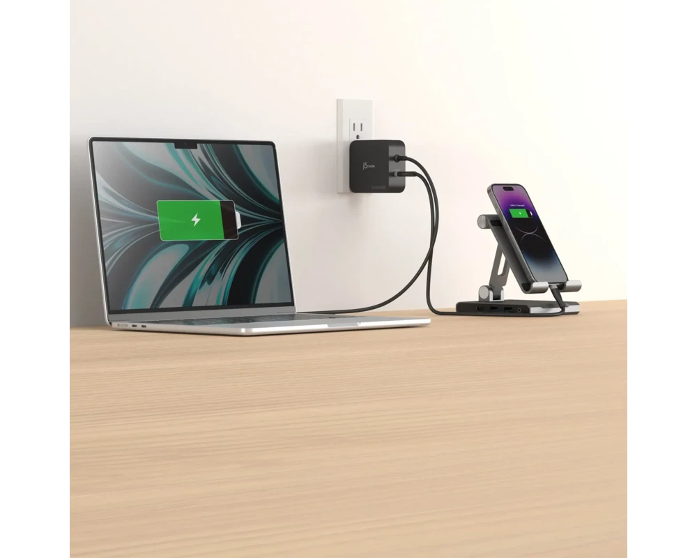 Зарядно j5create JUP25102V  220V-  GaN 102W  USB-C 2порта- за лаптопи, таблети, телефони 3