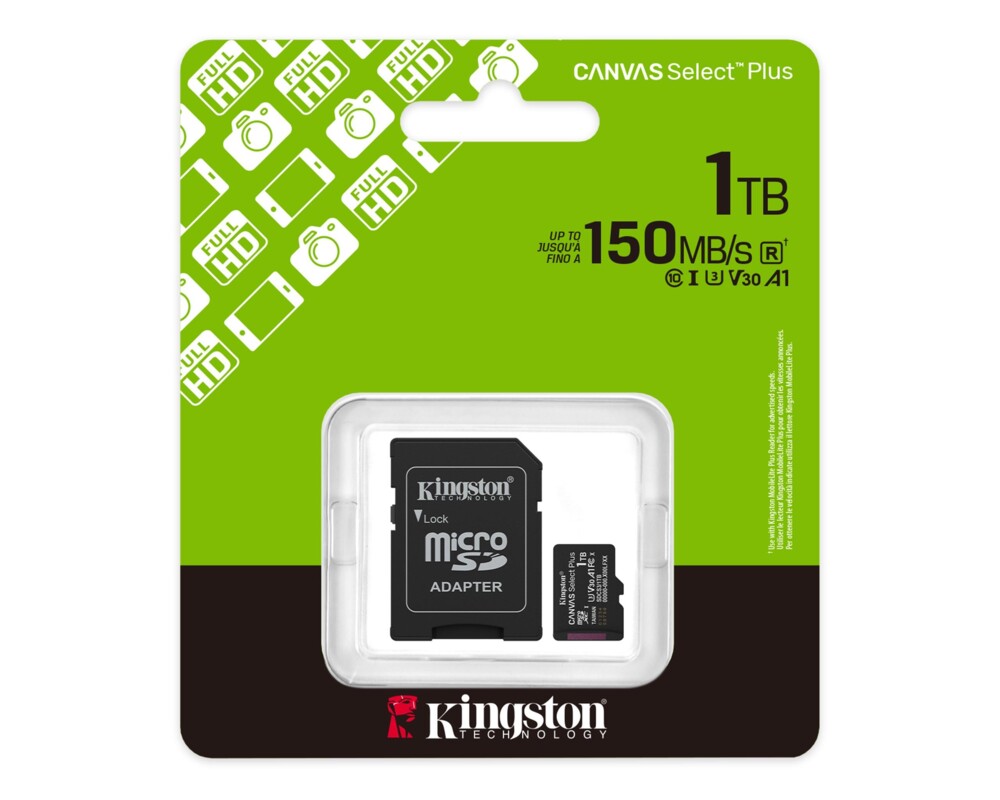 Флаш карта KINGSTON 1TB microSDXC Canvas Select Plus Gen3 150MB 3