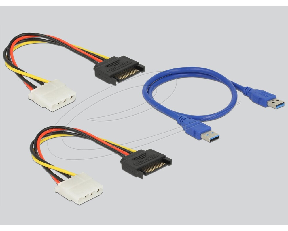 Адаптери RAID Delock Riser Card PCI Express x1 > 4 x PCIe x16 with 60 cm USB cable 3