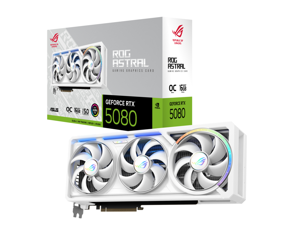 Видеокарта ASUS ROG ASTRAL GeForce RTX 5080 White Edition OC 16GB GDDR7 11
