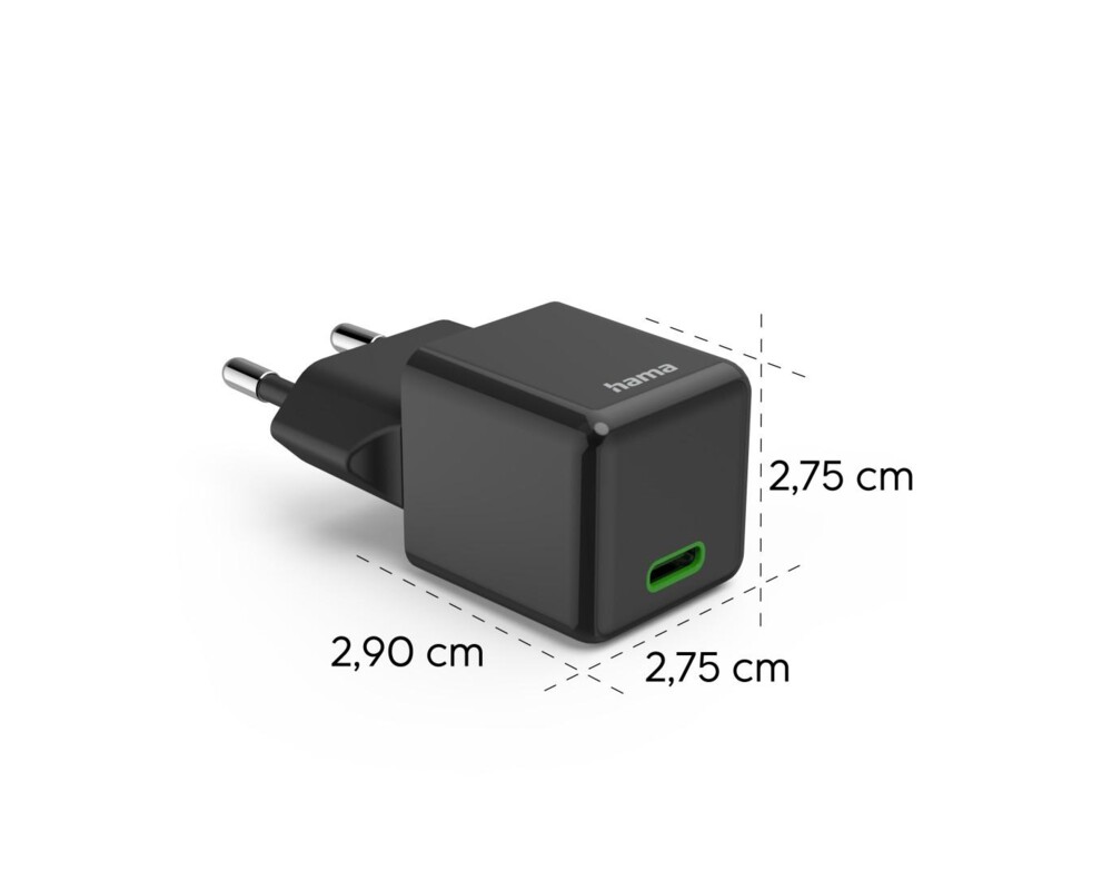 Зарядно HAMA Бързо мини  220V, USB-C, PD/Qualcomm, 25 W, черен 14