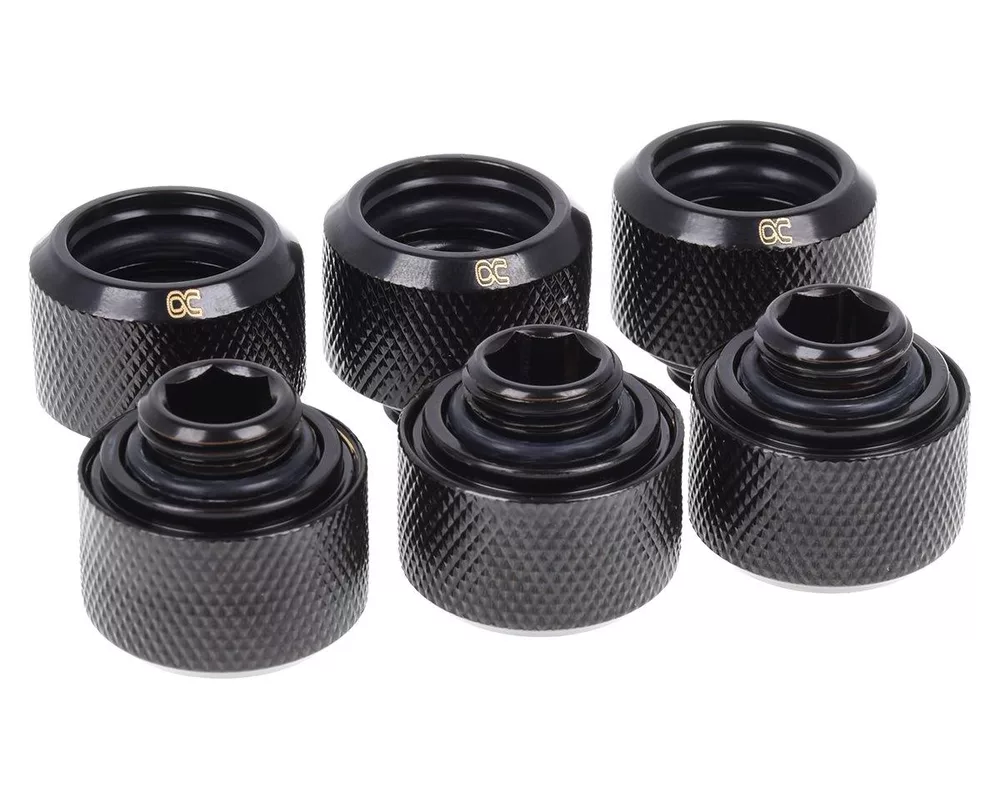 Част за охладител Компресионен Alphacool Eiszapfen PRO 16mm HardTube Fitting G1/4 - Deep Black (6 бр) 4