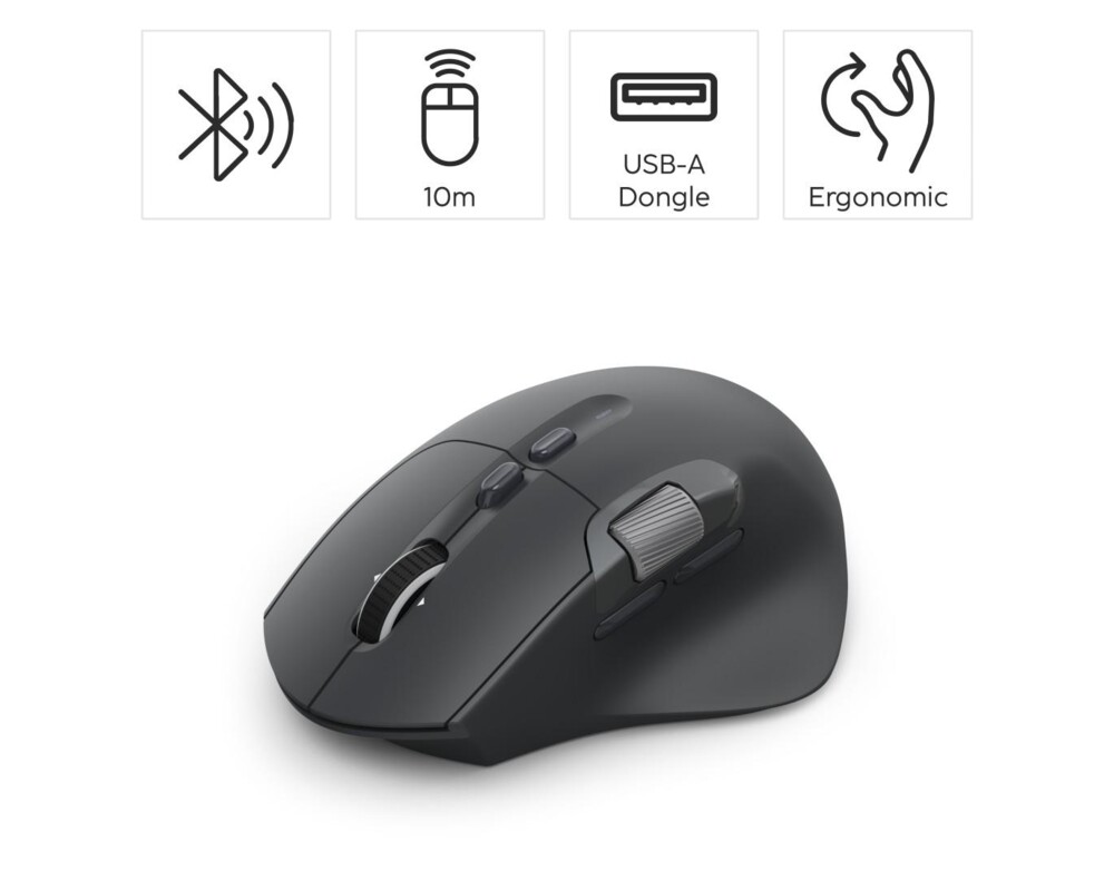 Мишка HAMA Мишка „WM-900“ мултифункционална, ергономична, Bluetooth, батерия, RGB, черна 10